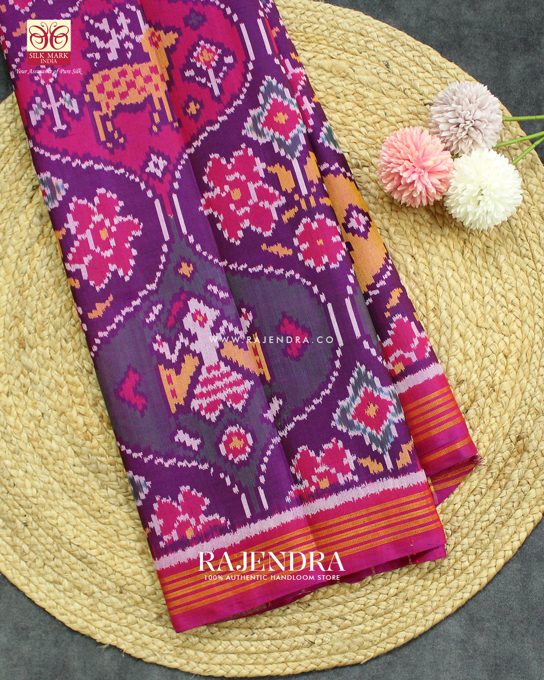 Exclusive 4 Figure Design Multicolor Ikat Rajkot Patola Saree