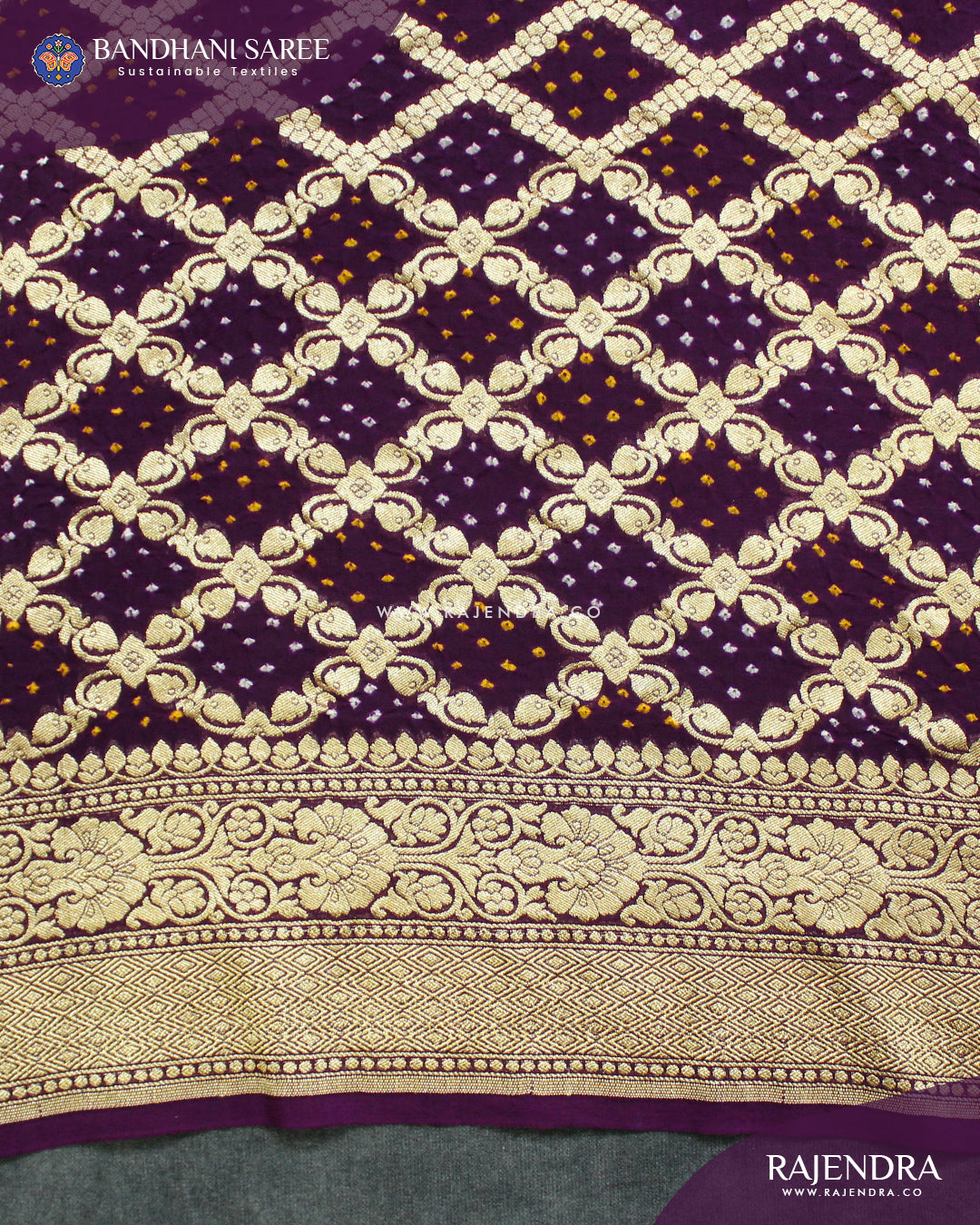 Traditional Khadi Georgette Brinal Color Banarasi Bandhani Saree