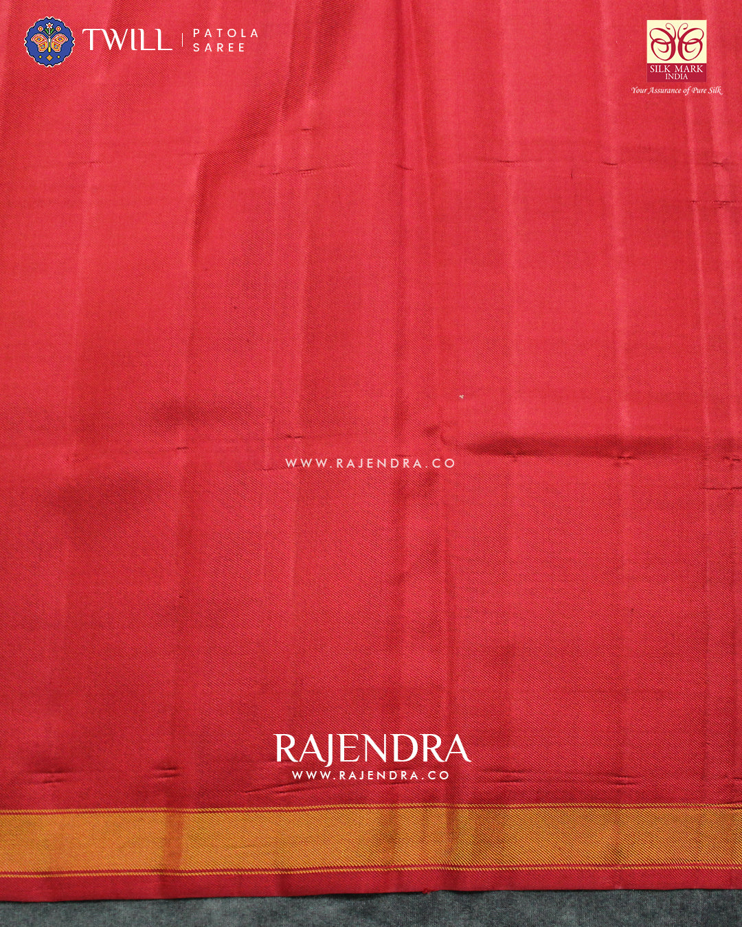 Traditional Navratna Design Red and White Twill Ikat Rajkot Patola Saree