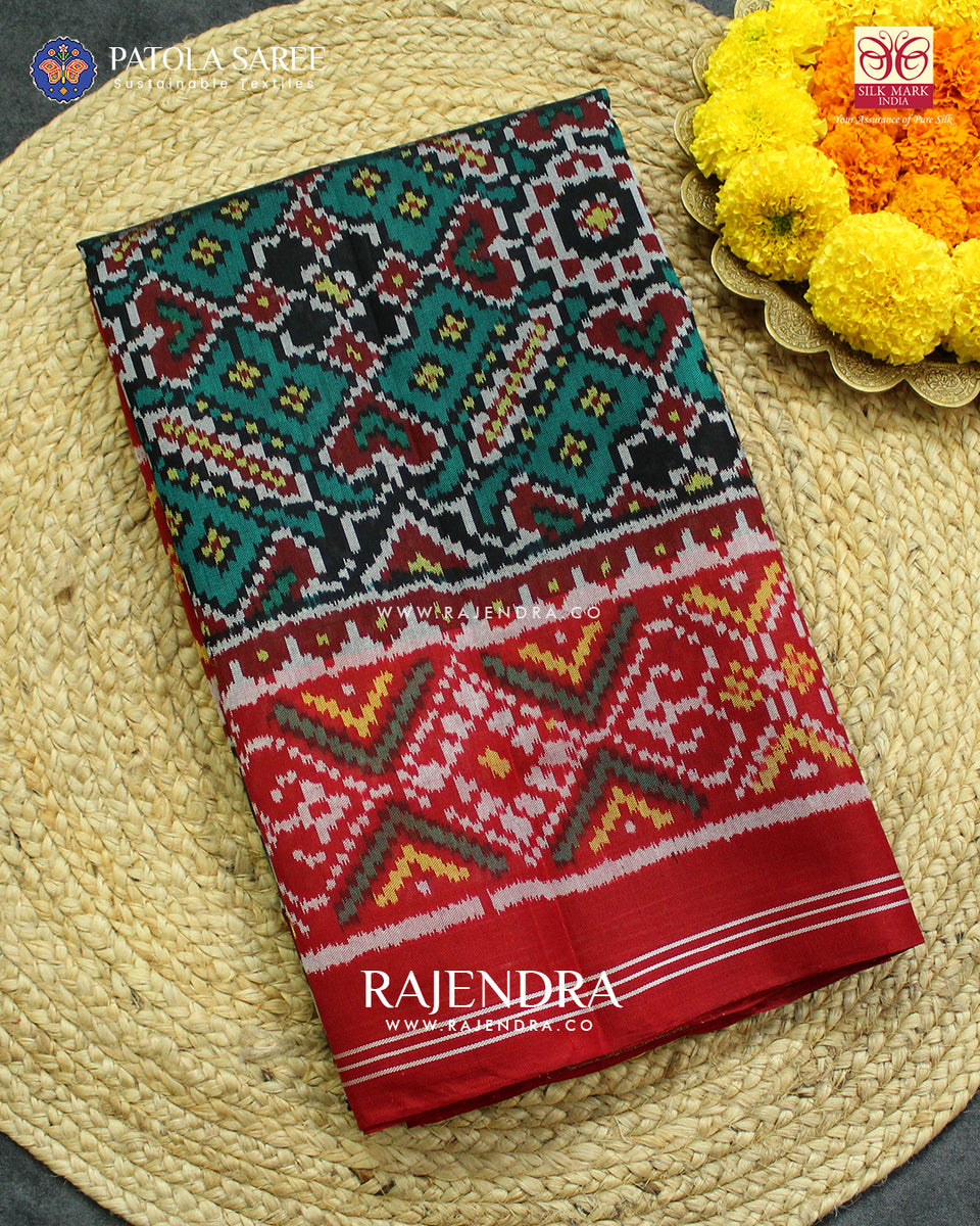 Rama Blue Manekchowk Patola Saree main image 0