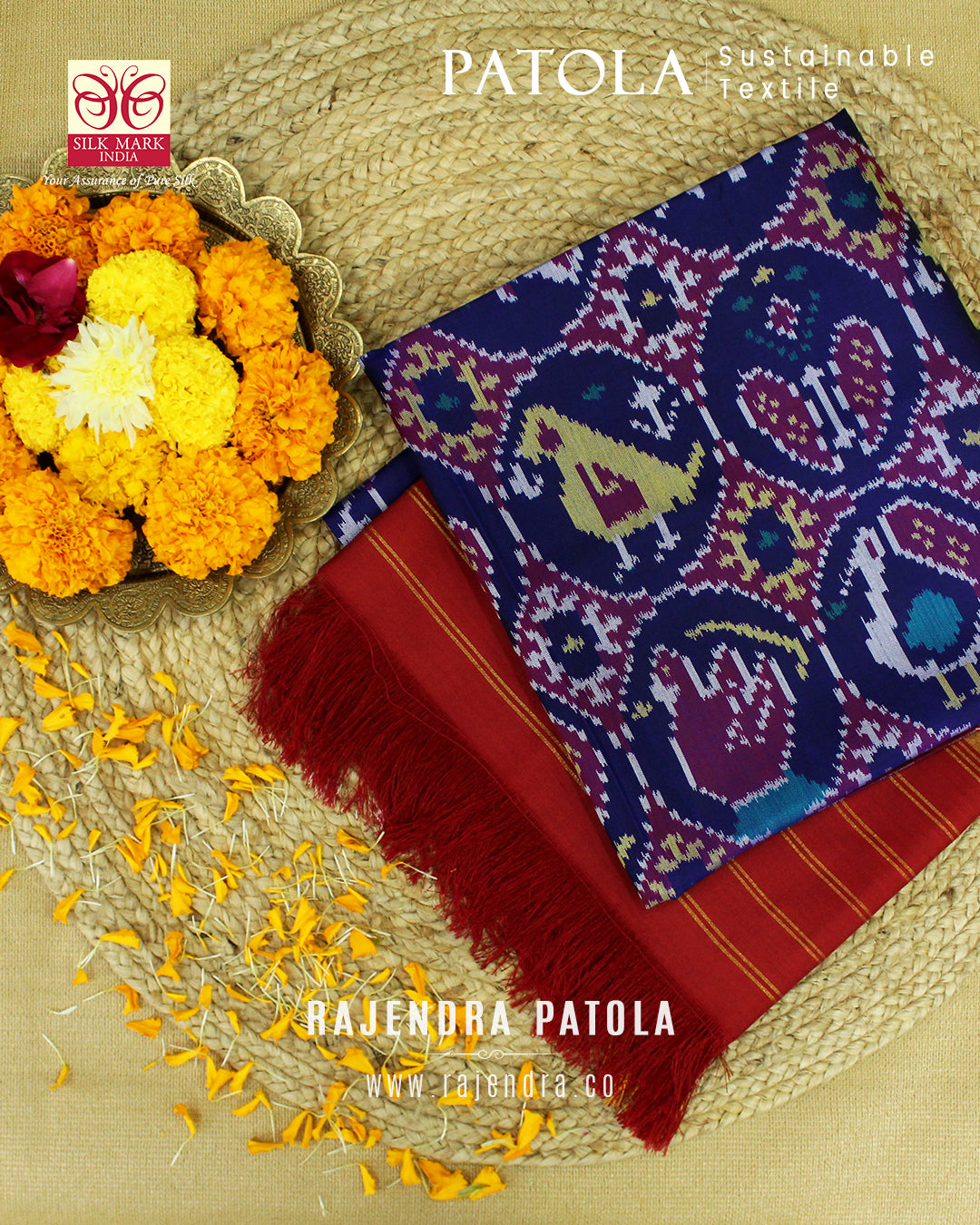 6 Figure Traditional Semi Double Weave Rajkot Patola Dupatta