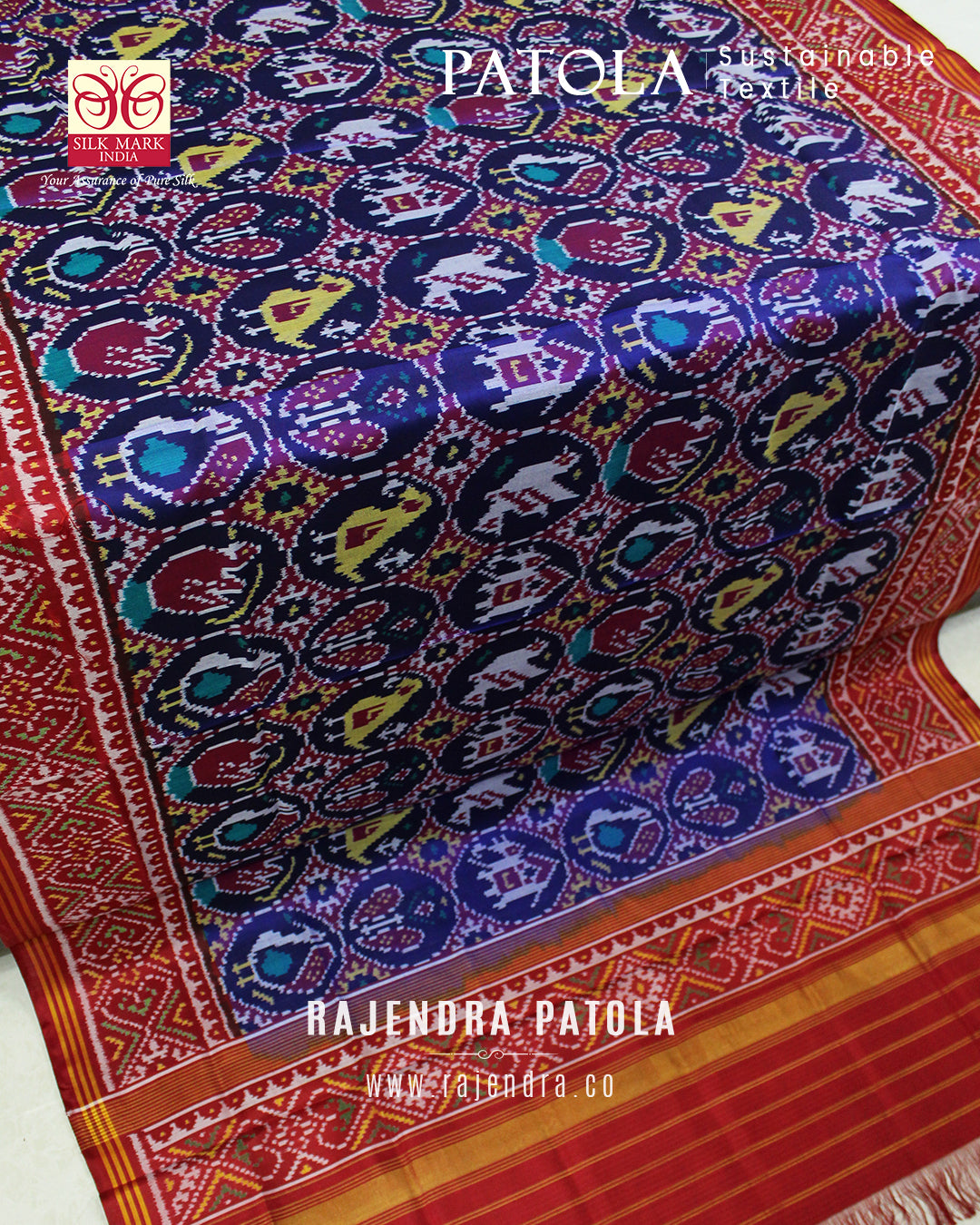 6 Figure Traditional Semi Double Weave Rajkot Patola Dupatta