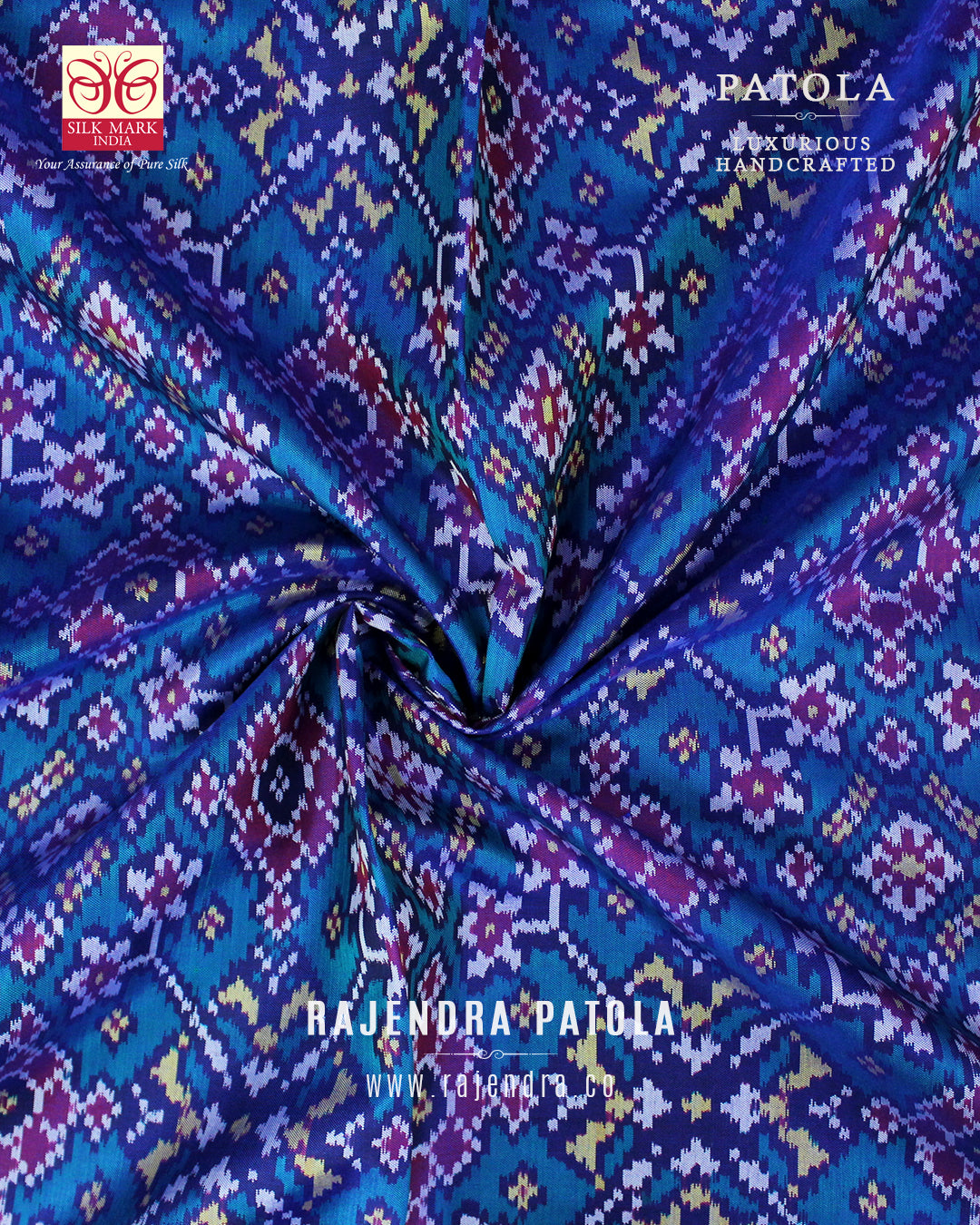 Traditional Navratna Semi Double Weave Rajkot Patola Saree