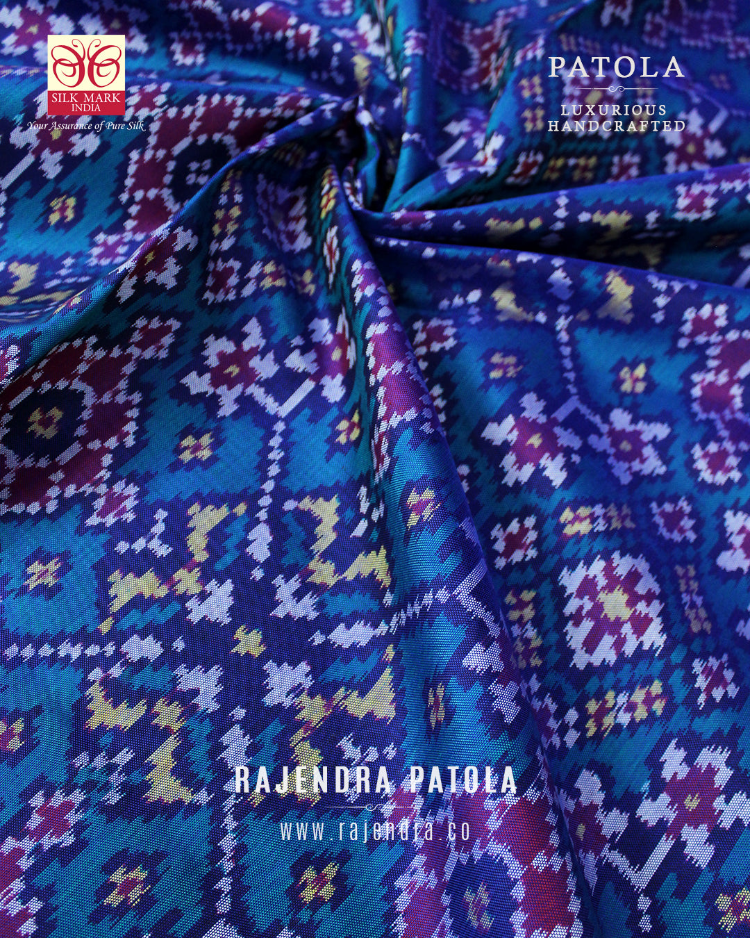 Traditional Navratna Semi Double Weave Rajkot Patola Saree