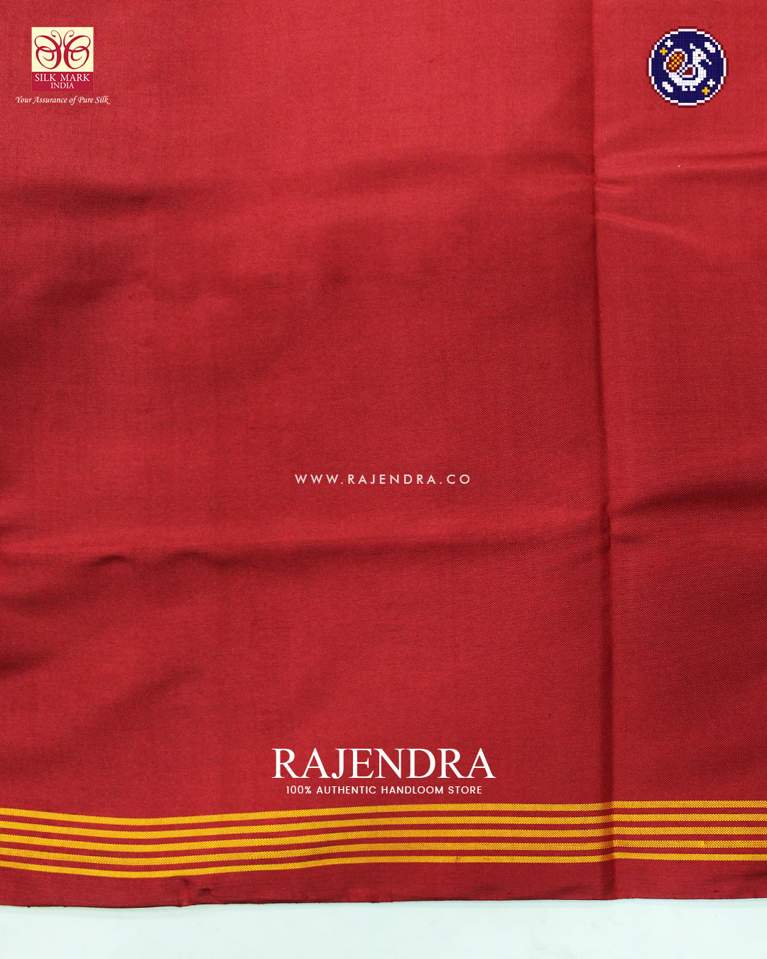 Traditional Navratna Design Red and Blue Ikat Rajkot Patola Saree