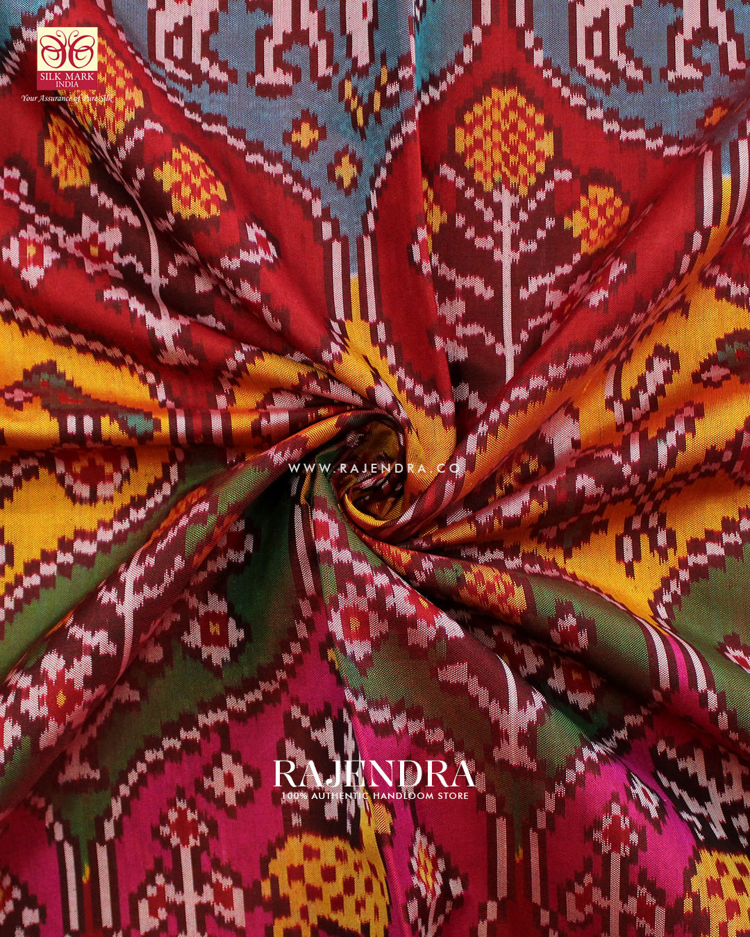 Exclusive 4 Figure Multicolor Ikat Rajkot Patola Saree