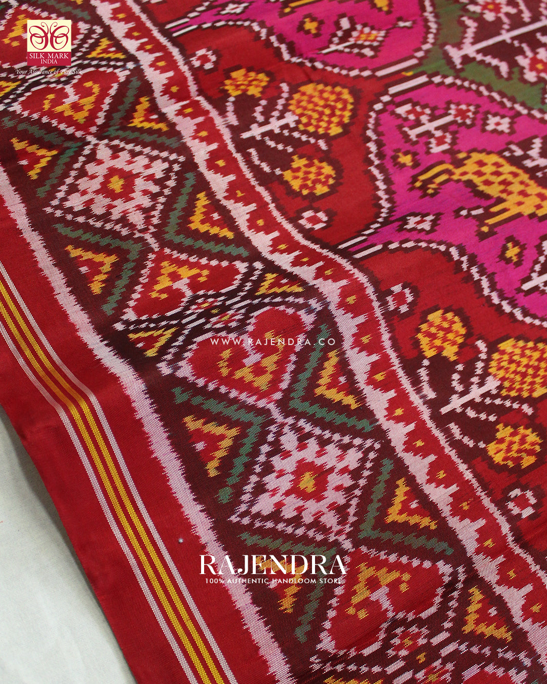 Exclusive 4 Figure Multicolor Ikat Rajkot Patola Saree