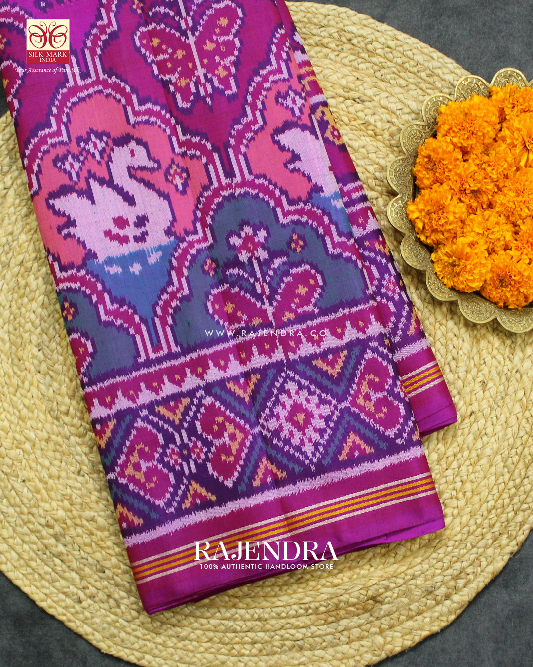 Traditional 4 Figure Multicolor Ikat Rajkot Patola Saree