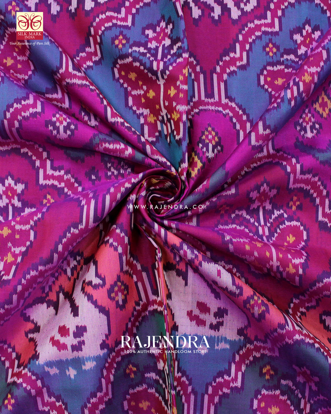 Traditional 4 Figure Multicolor Ikat Rajkot Patola Saree