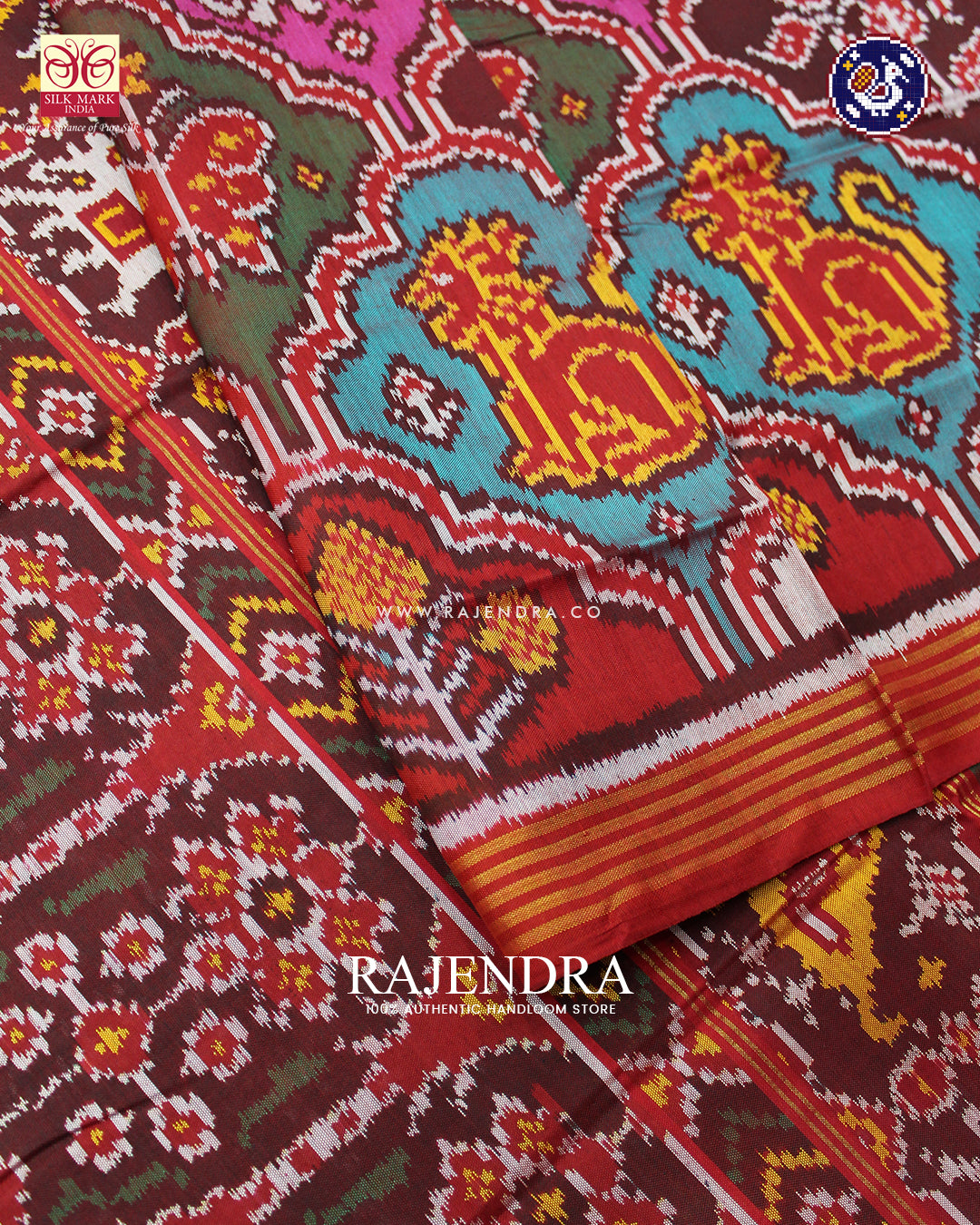 Exclusive 5 Figure Multicolour Ikat Rajkot Patola