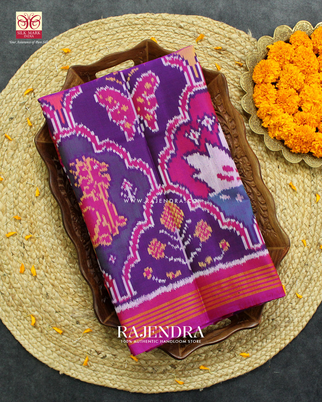 Exclusive 8 Figure Multicolor Ikat Rajkot Patola Saree
