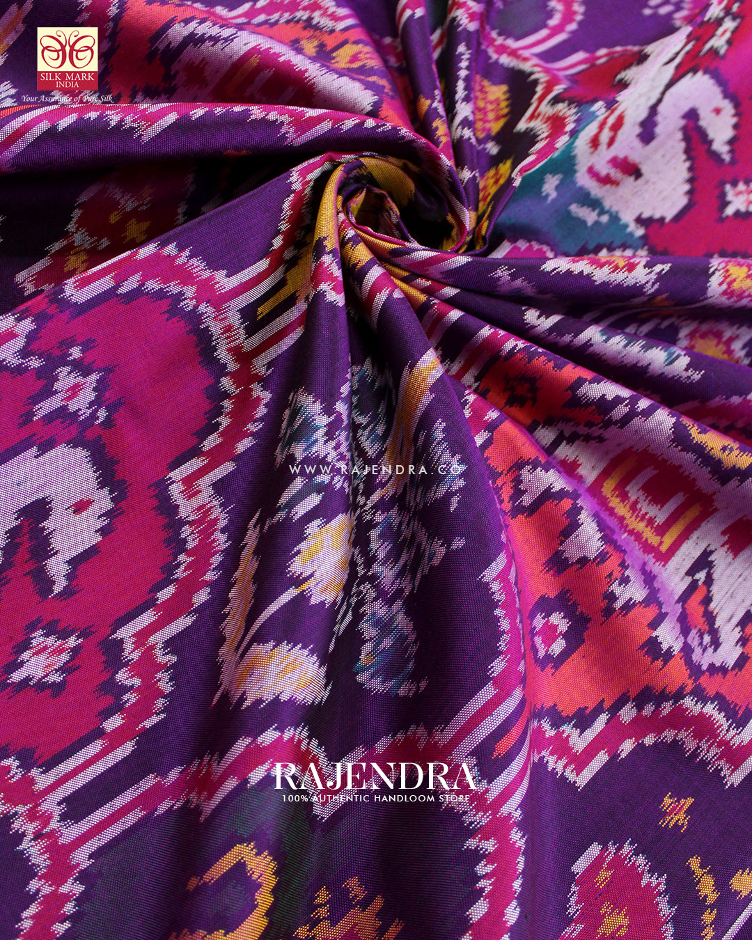 Exclusive 8 Figure Multicolor Ikat Rajkot Patola Saree