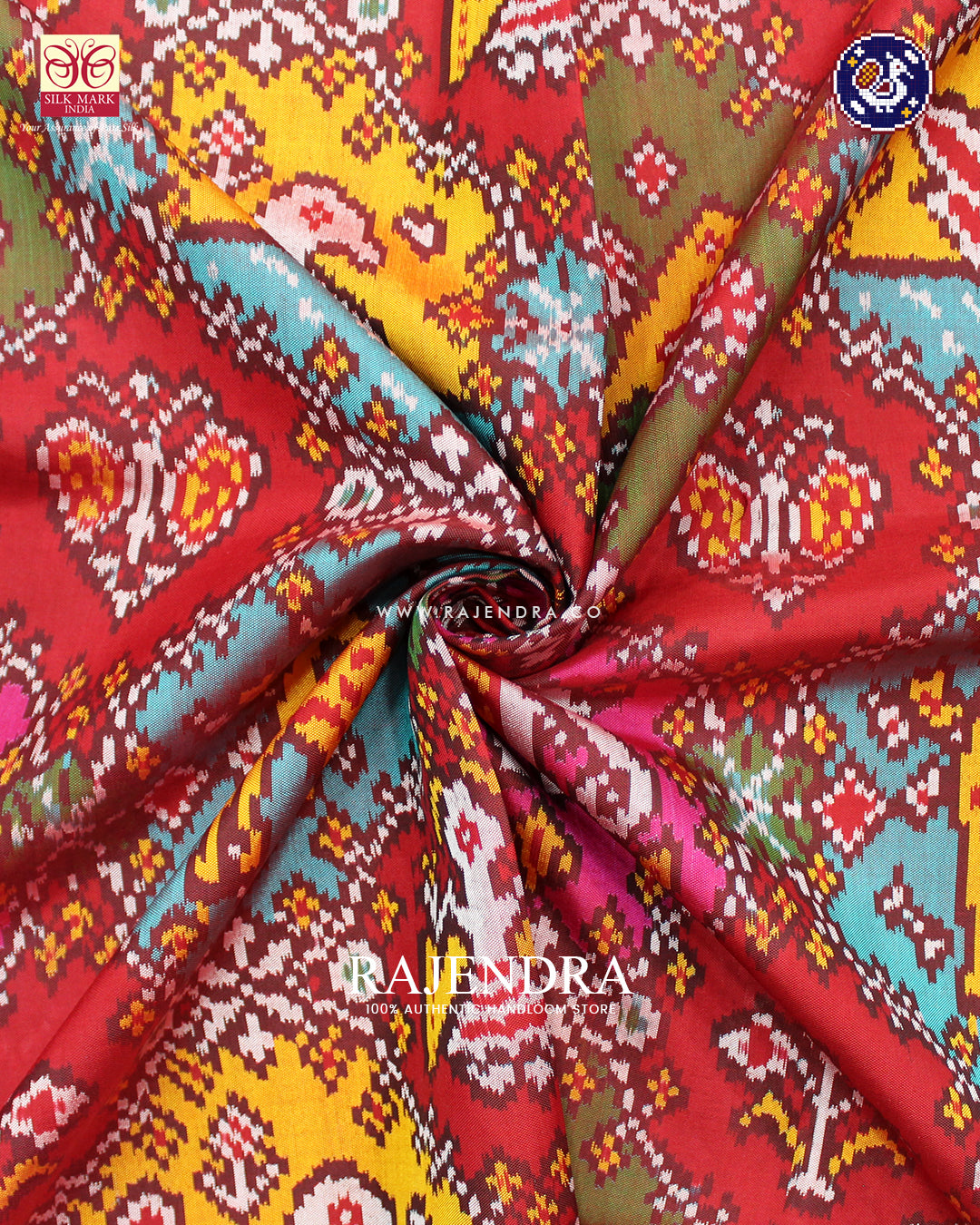 Exclusive 8 Figure Motif Red Ikat Rajkot Patola Saree