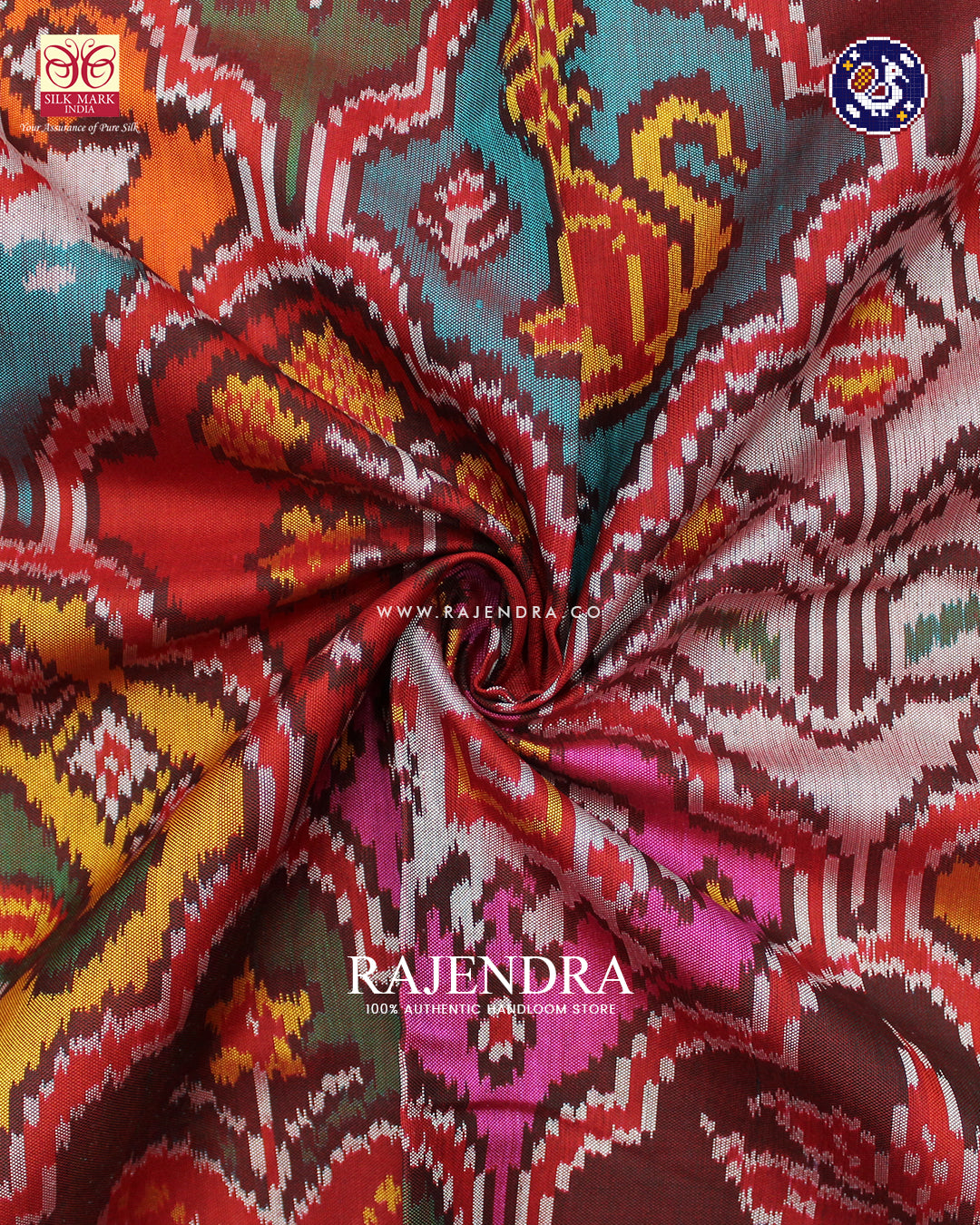 Exclusive 5 Figure Multicolour Ikat Rajkot Patola