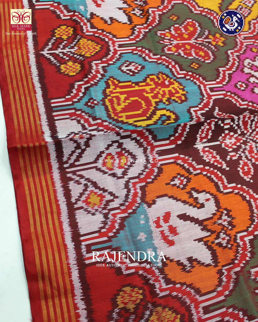 Exclusive 5 Figure Multicolour Ikat Rajkot Patola