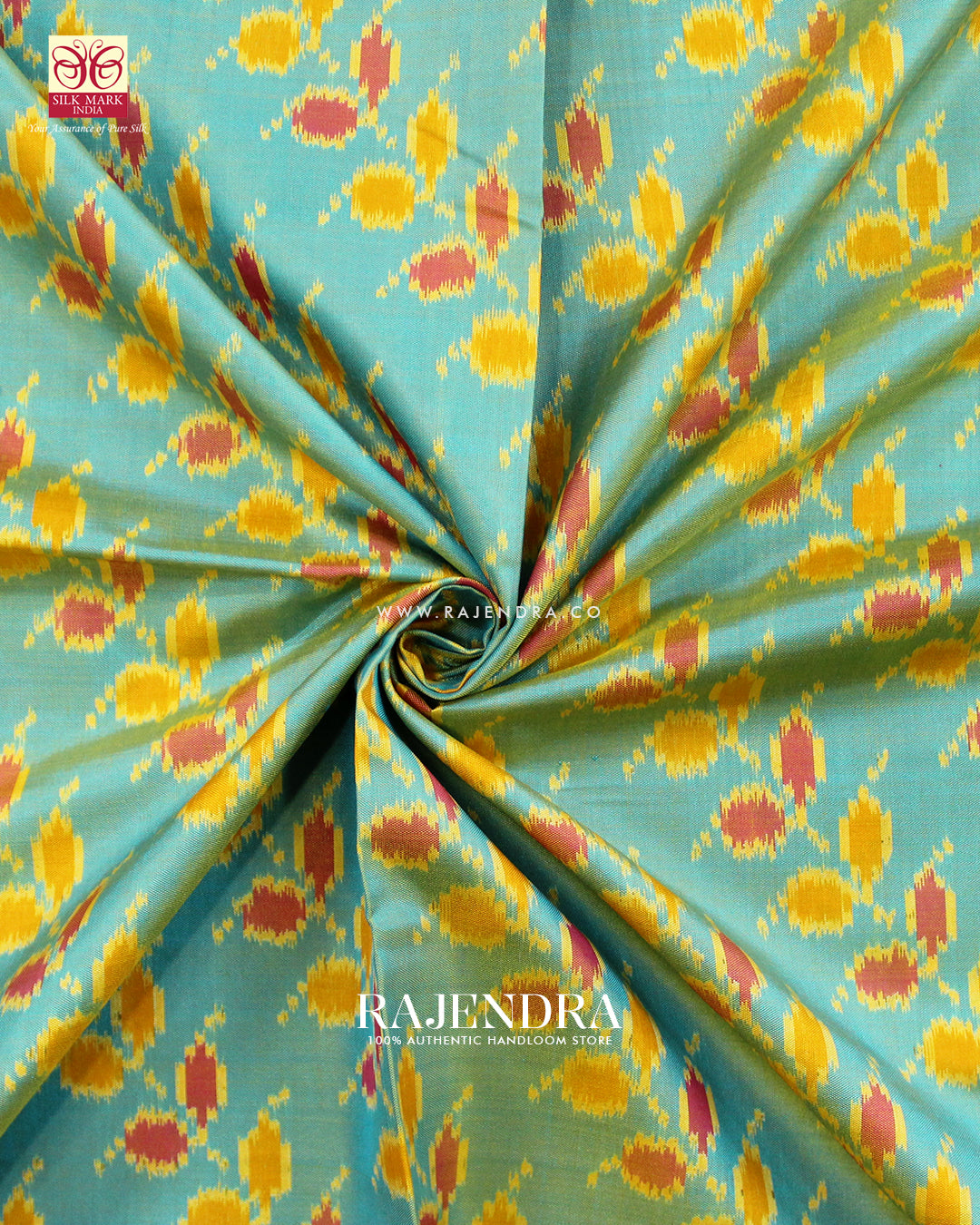Traditional Ambadal Design Pink and Blue Single Ikat Rajkot Patola Saree