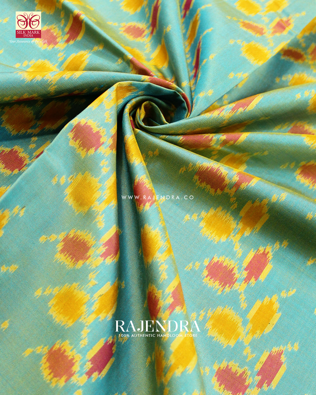 Traditional Ambadal Design Pink and Blue Single Ikat Rajkot Patola Saree