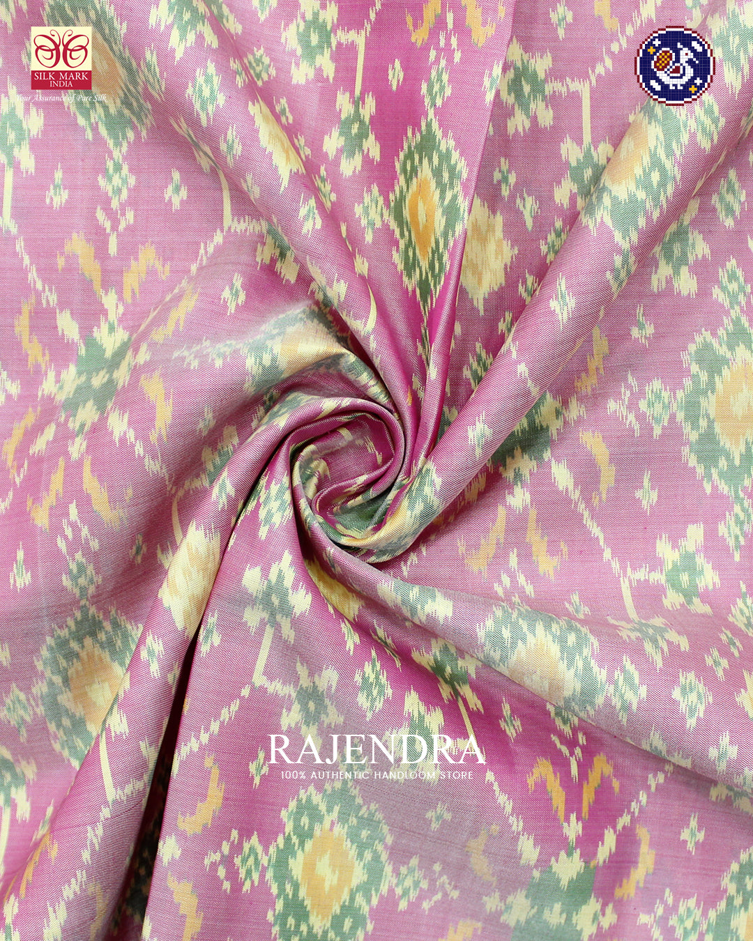 Traditional Navratna Design Baby Pink and Purple Rajkot Patola Saree