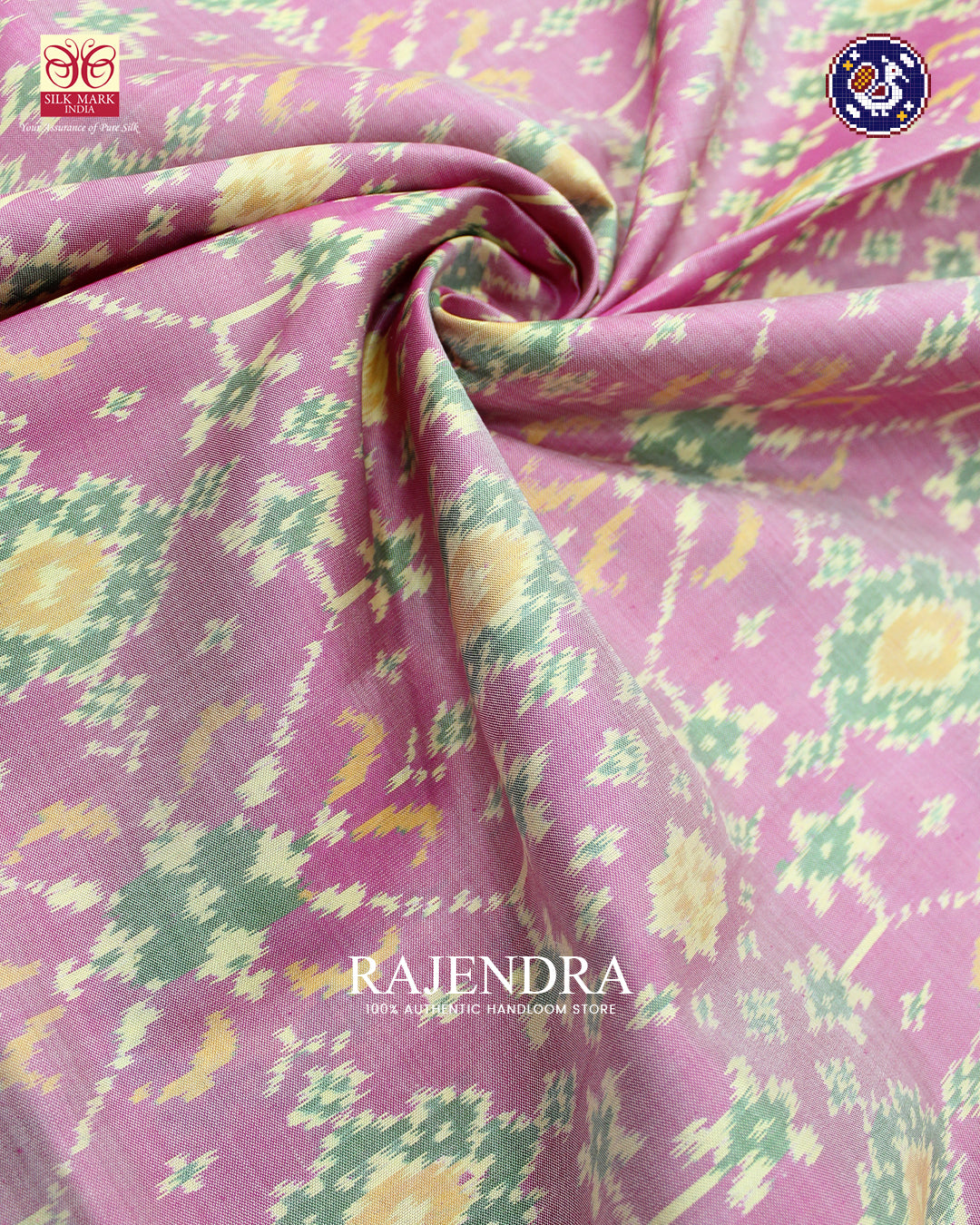 Traditional Navratna Design Baby Pink and Purple Rajkot Patola Saree