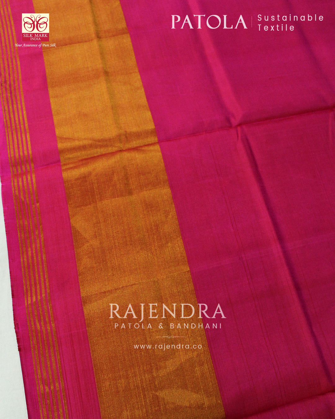 Exclusive Banarasi Butta Pink Single Ikat Rajkot Patola Saree