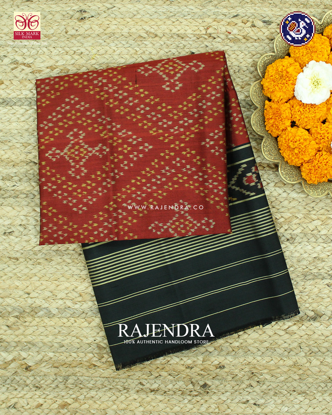 Traditional Bandhani Design Red and Black Rajkot Patola Dupatta