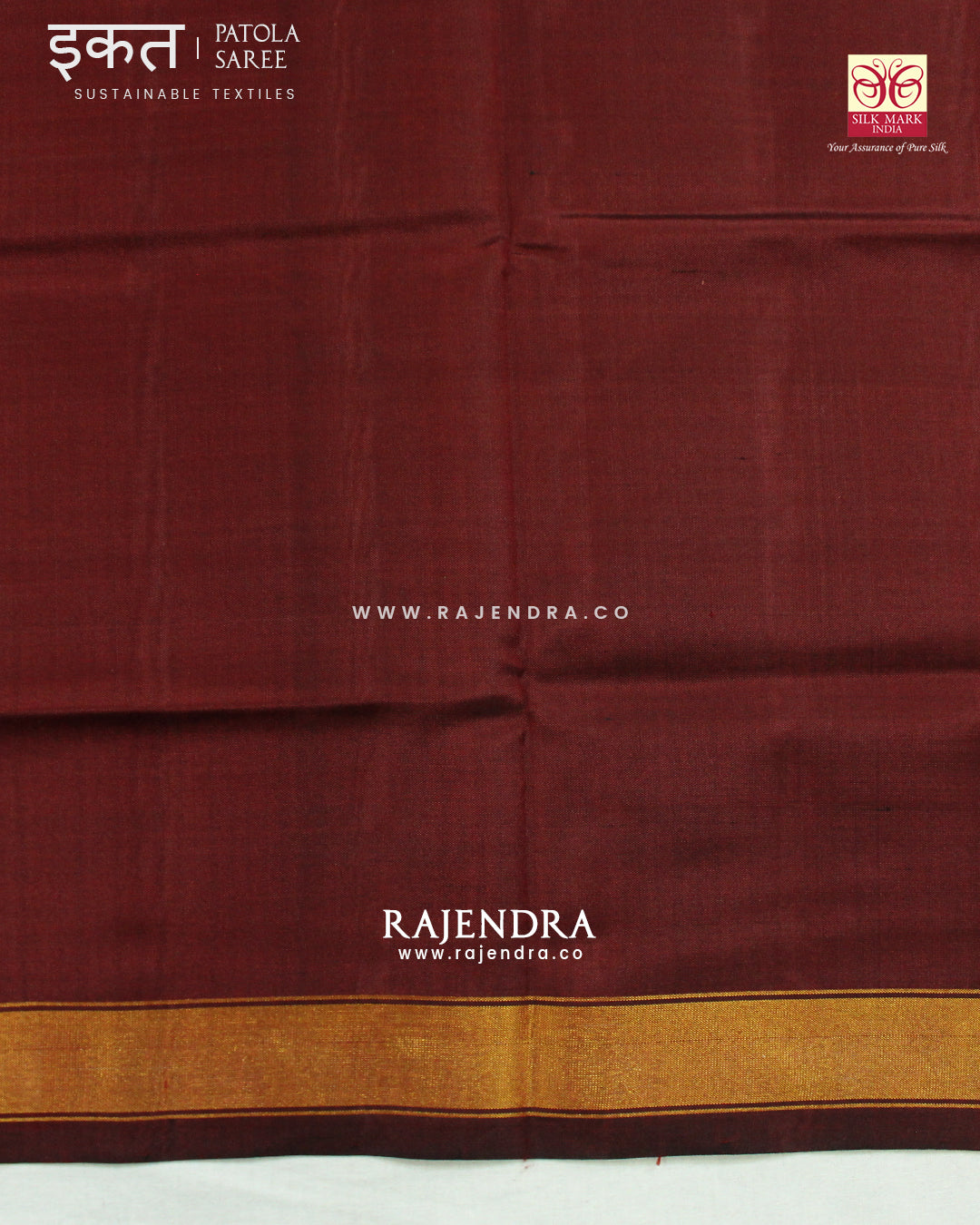 Exclusive Maroon Black Gala Border Single Ikat Rajkot Patola Saree