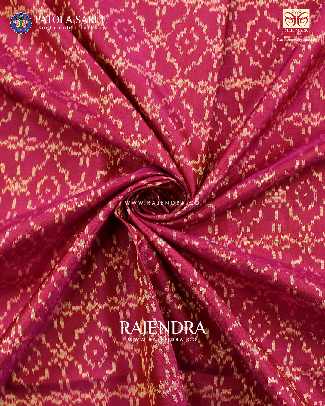 Traditional Buttonful Design Black and Pink Single Ikat Rajkot Patola Saree