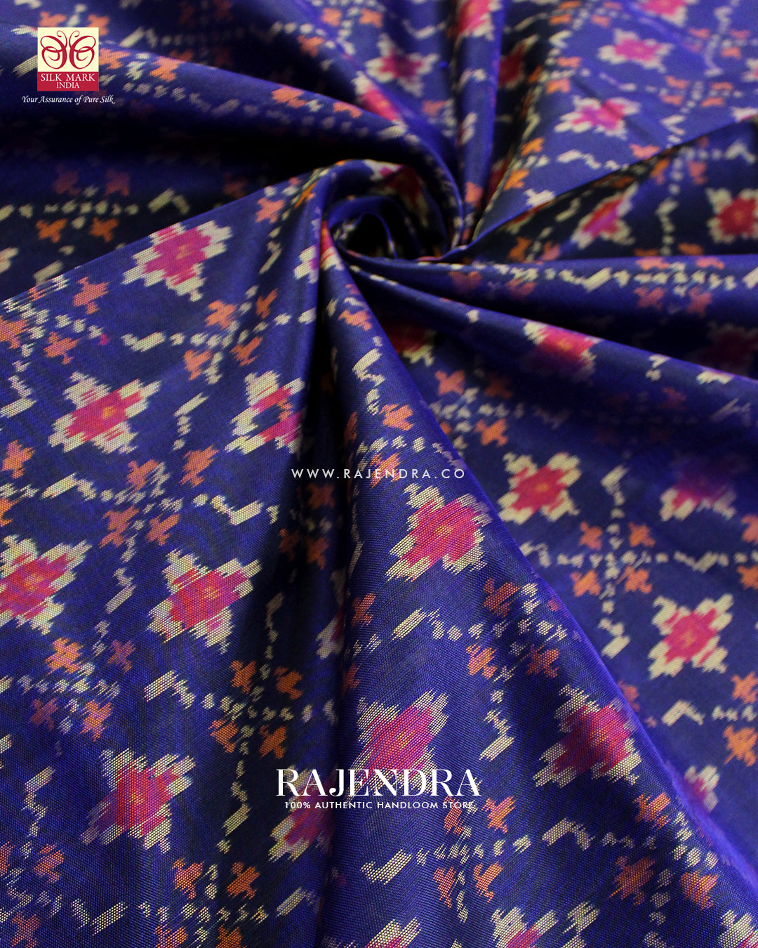 Traditional Buttonful Design Blue Single Ikat Rajkot Patola Saree
