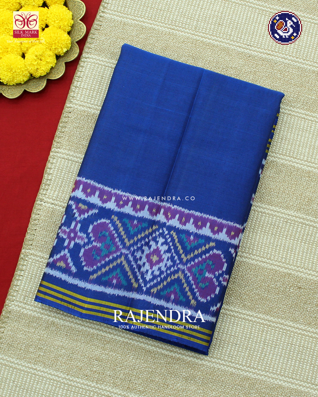 Exclusive Gala Border Blue Ikat Rajkot Patola Saree