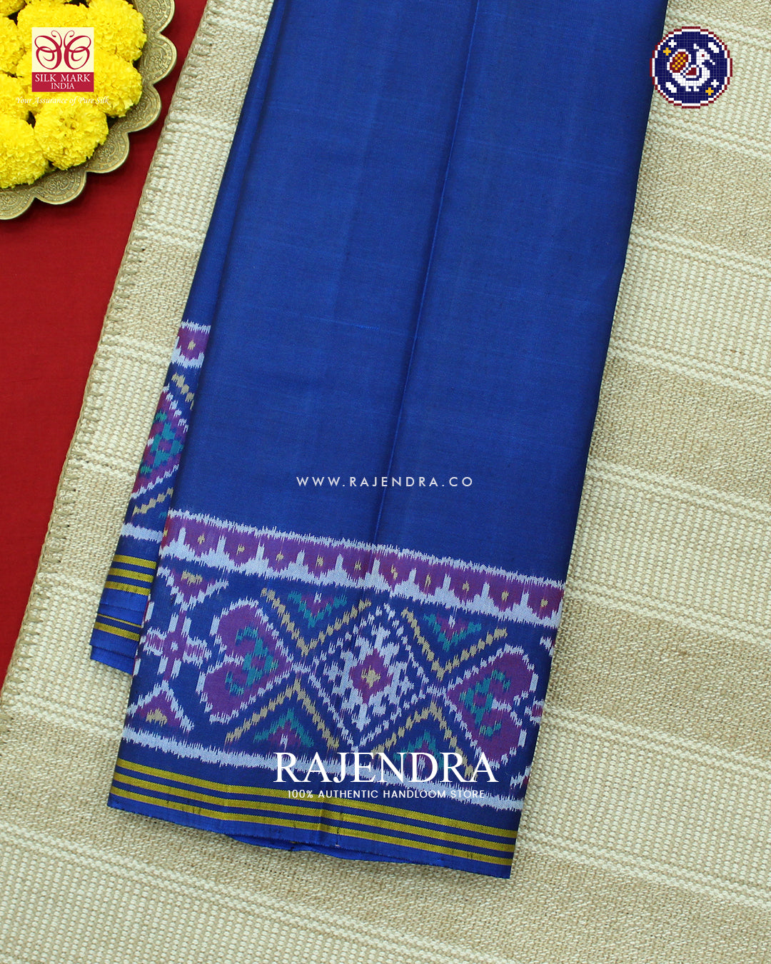 Exclusive Gala Border Blue Ikat Rajkot Patola Saree