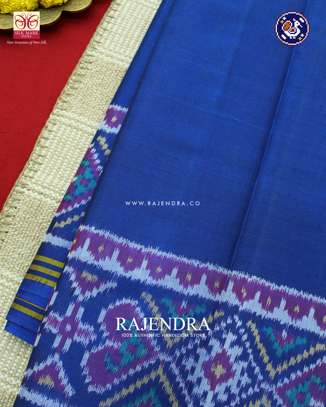 Exclusive Gala Border Blue Ikat Rajkot Patola Saree