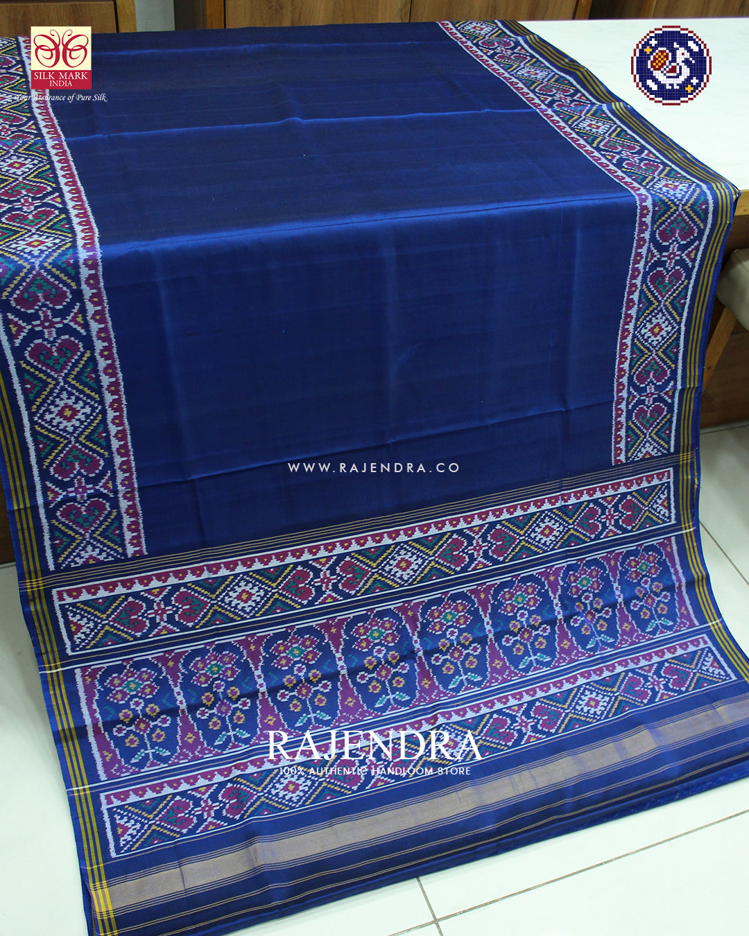 Exclusive Gala Border Blue Ikat Rajkot Patola Saree