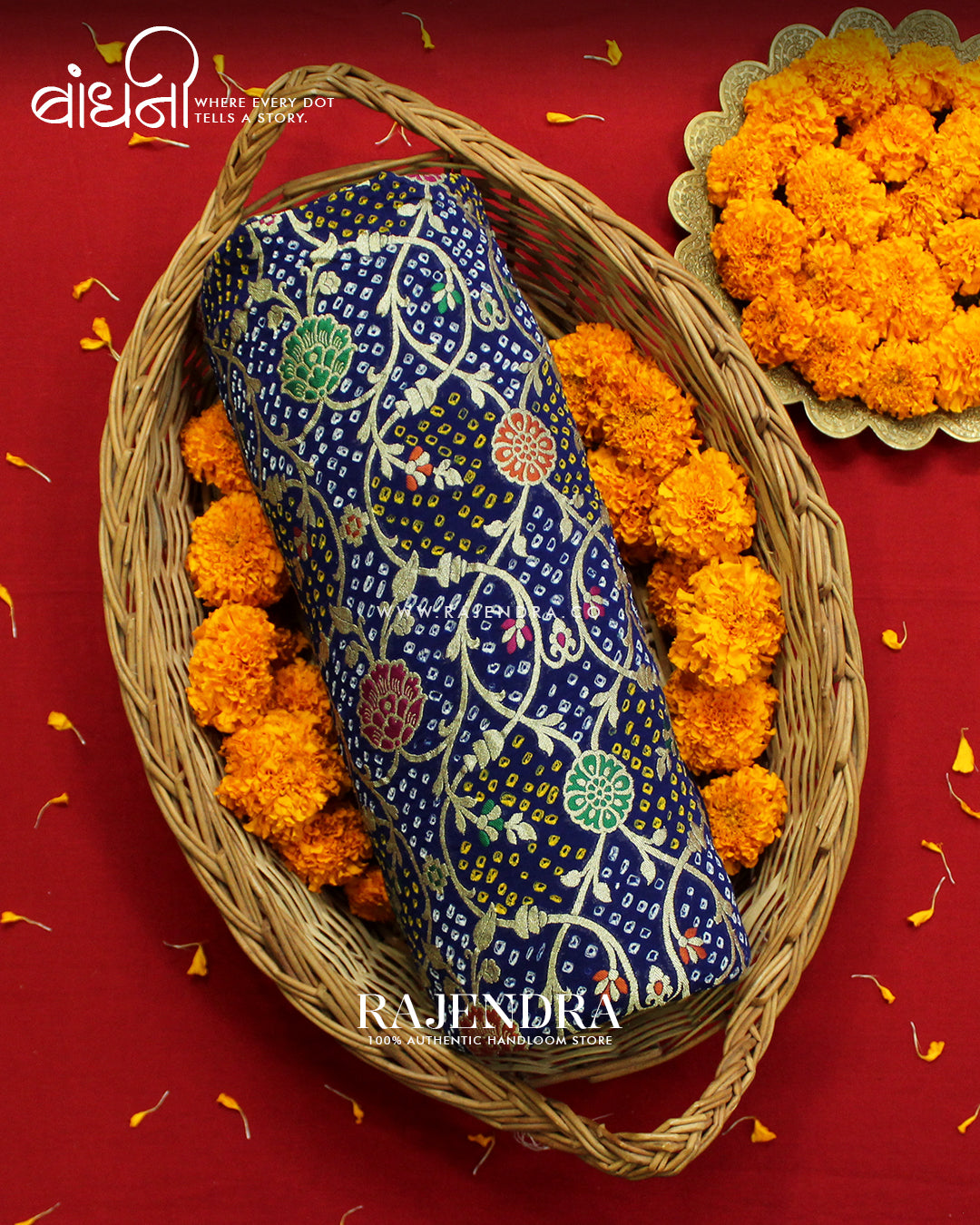 Traditional Meenakari Blue Pure Georgette Banarasi Bandhani Saree