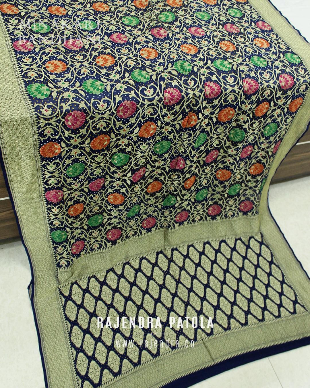Traditional Minakari Pure Georgette Banarasi Bandhani Saree
