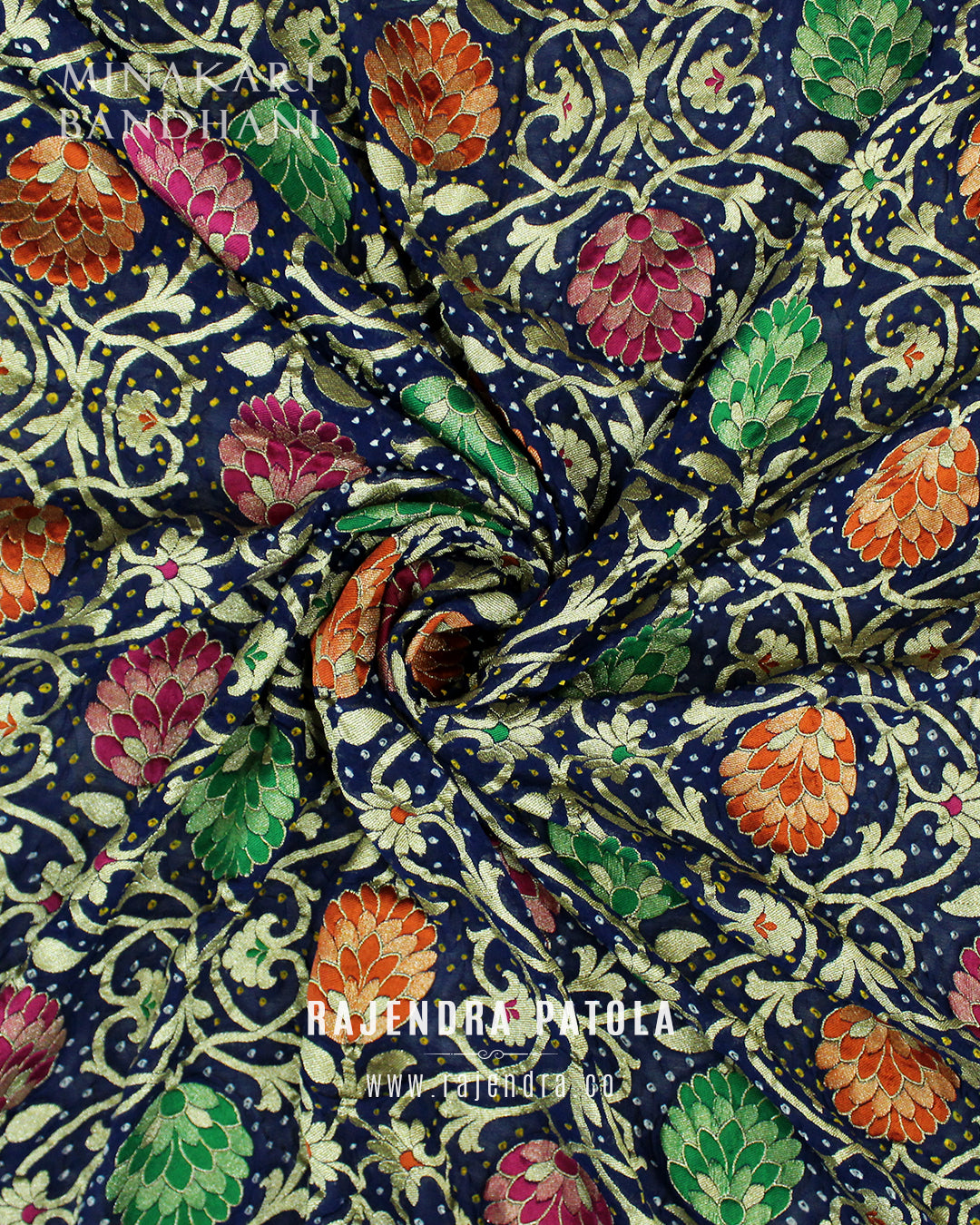 Traditional Minakari Pure Georgette Banarasi Bandhani Saree