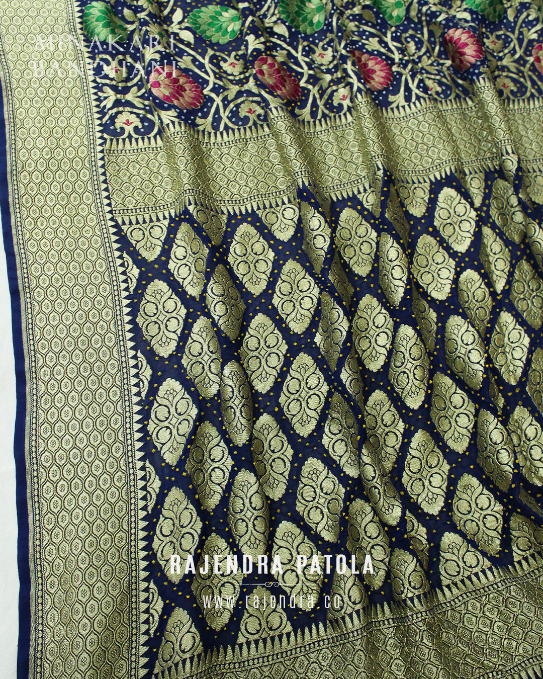 Traditional Minakari Pure Georgette Banarasi Bandhani Saree