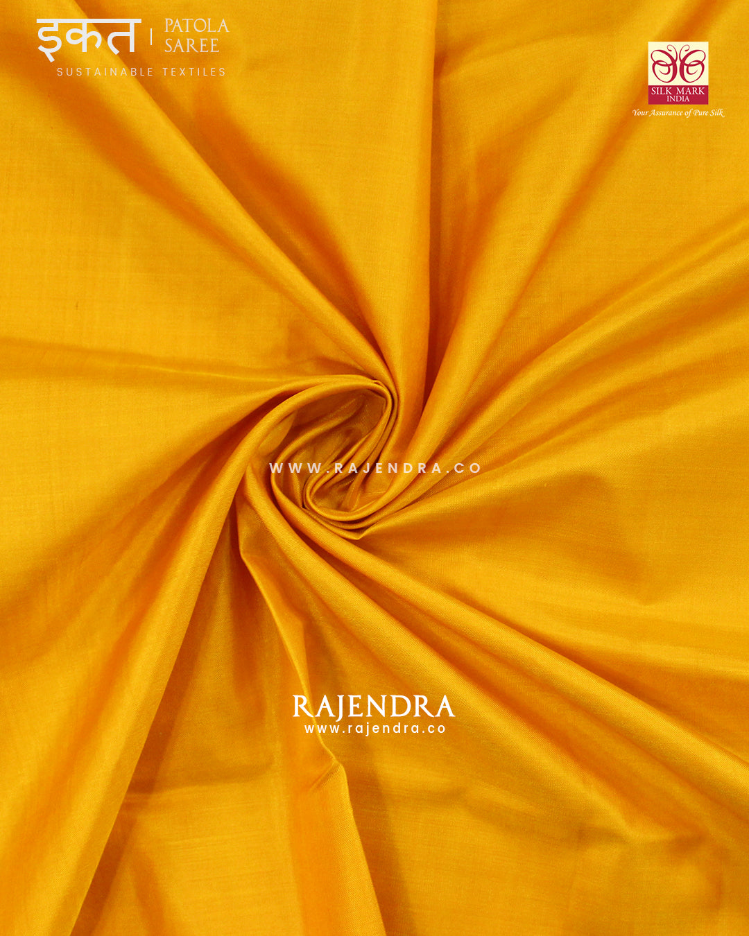 Exclusive Gala Border Blue and Yellow Single Ikat Rajkot Patola Saree