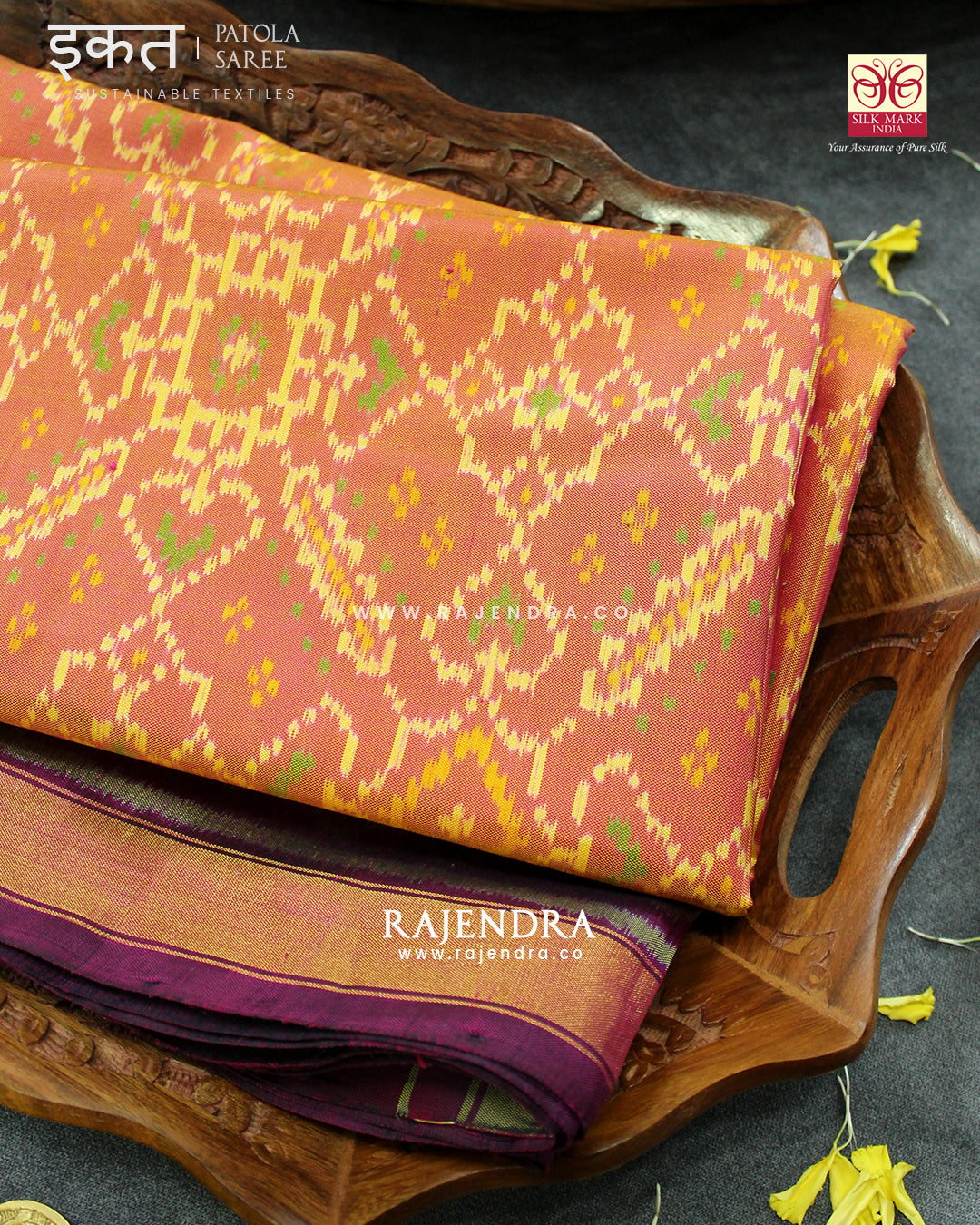 Traditional Manekchowk Bhat Single Ikat Rajkot Patola Saree