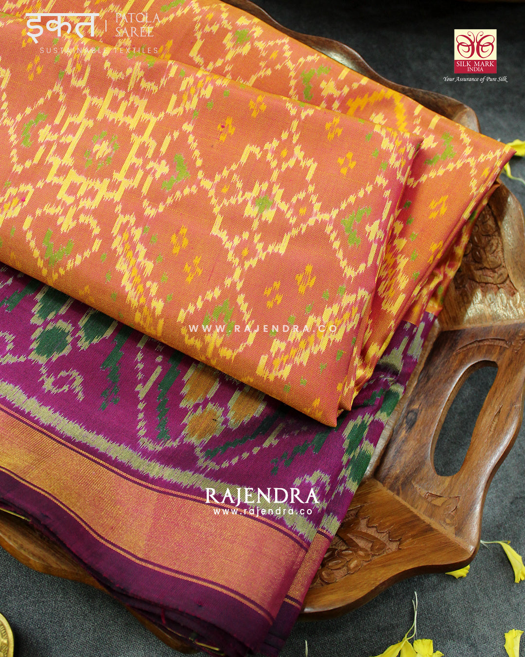 Traditional Manekchowk Bhat Single Ikat Rajkot Patola Saree