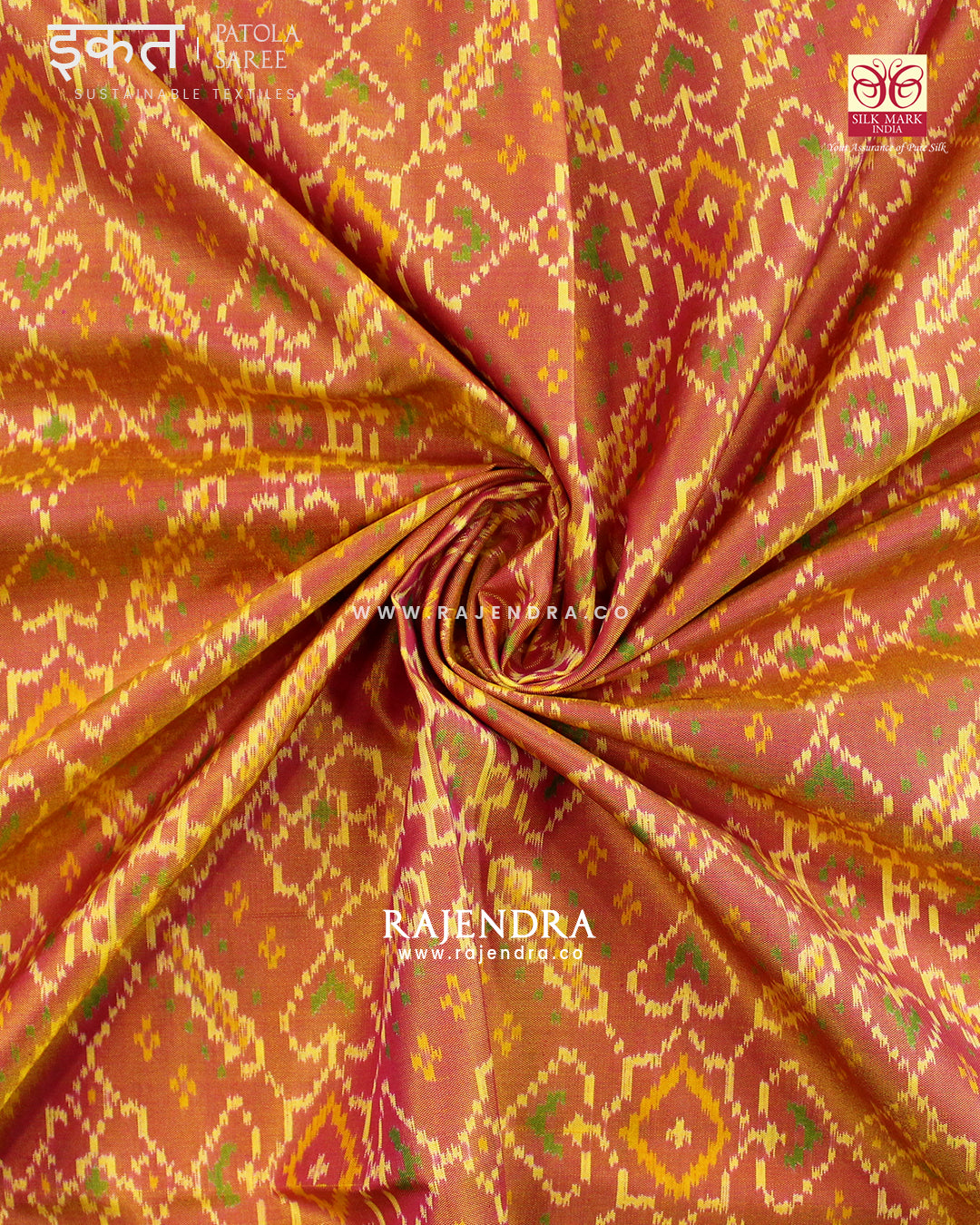 Traditional Manekchowk Bhat Single Ikat Rajkot Patola Saree