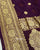 Traditional Pure Georgette Brinjal Palav Banarasi Bandhani Saree