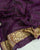 Traditional Pure Georgette Brinjal Palav Banarasi Bandhani Saree