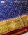 Traditional Buttonful Bhat Red and Blue Single Ikat Rajkot Patola Saree