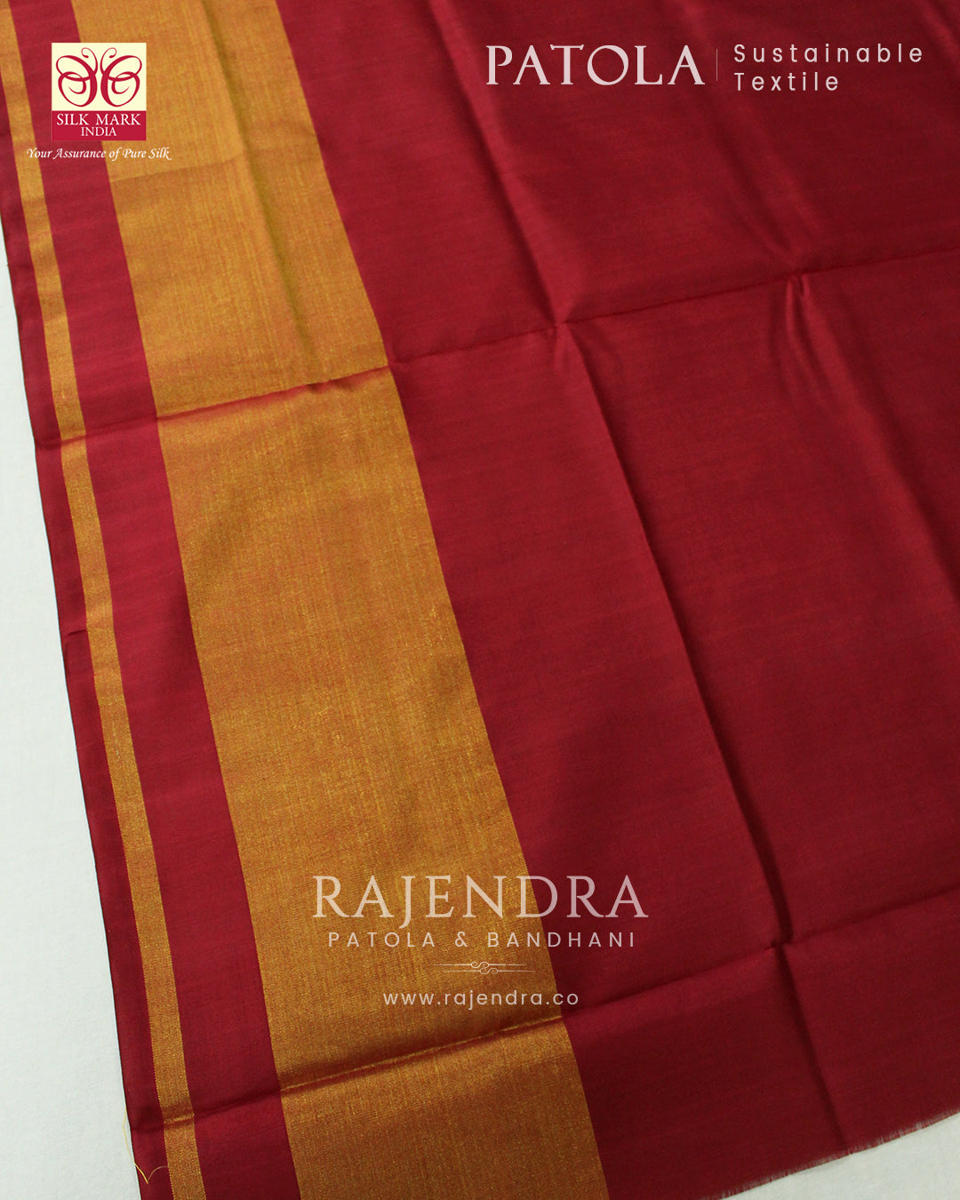 Traditional Buttonful Bhat Red and Blue Single Ikat Rajkot Patola Saree