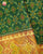 Traditional Buttonful Bhat Red and Green Single Ikat Rajkot Patola Saree