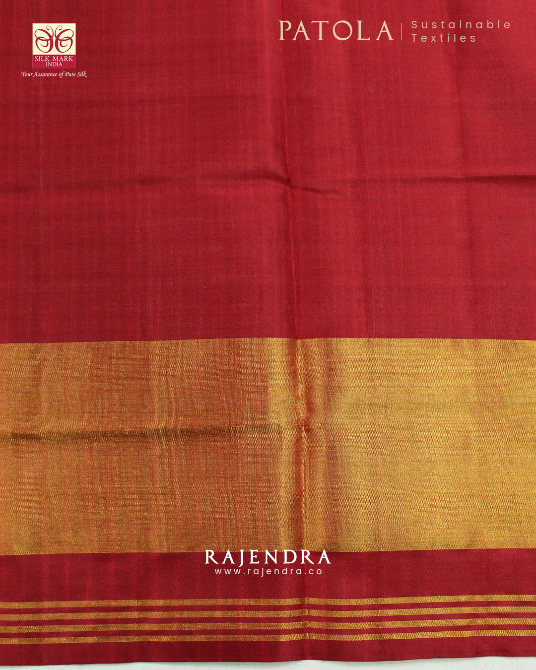 Traditional Buttonful Bhat Red and Green Single Ikat Rajkot Patola Saree