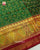 Traditional Buttonful Bhat Red and Green Single Ikat Rajkot Patola Saree