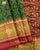 Traditional Buttonful Bhat Red and Green Single Ikat Rajkot Patola Saree