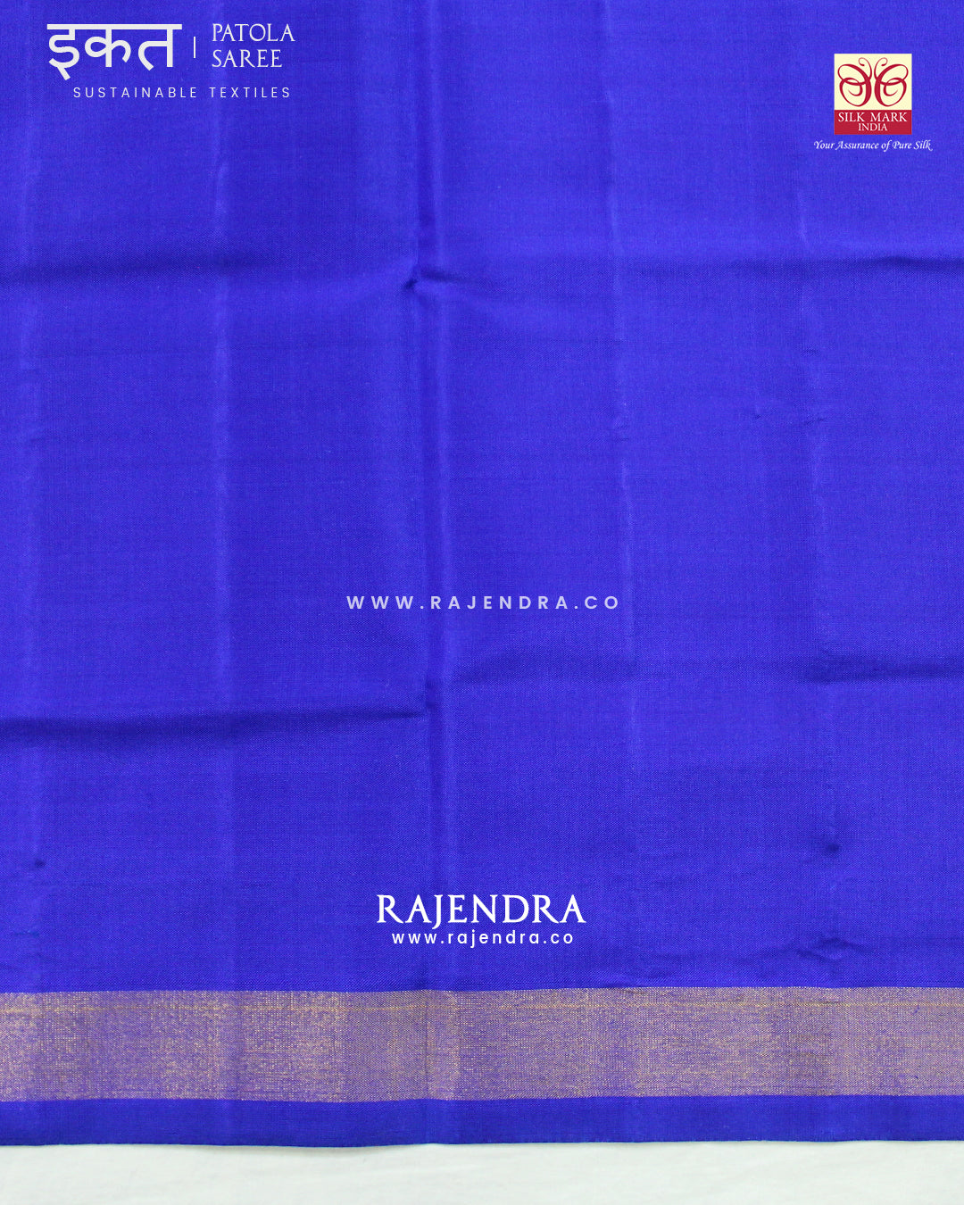Traditional Buttonful Bhat Blue Single Ikat Rajkot Patola Saree