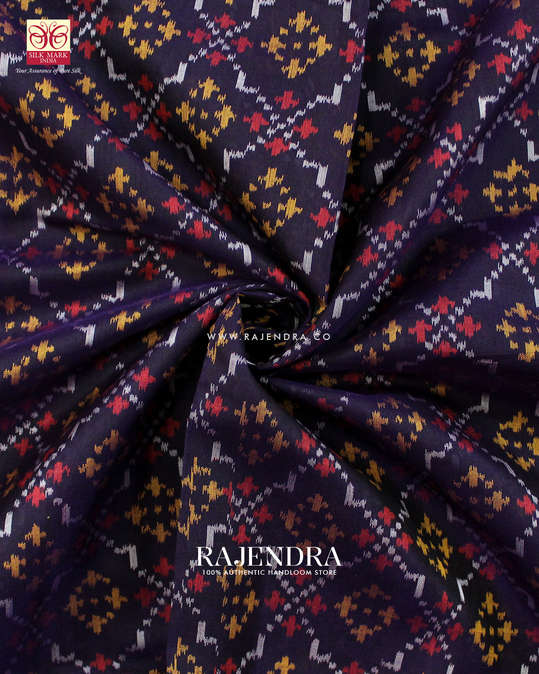 Traditional Buttonful Design Dark Purple Single Ikat Rajkot Patola Saree